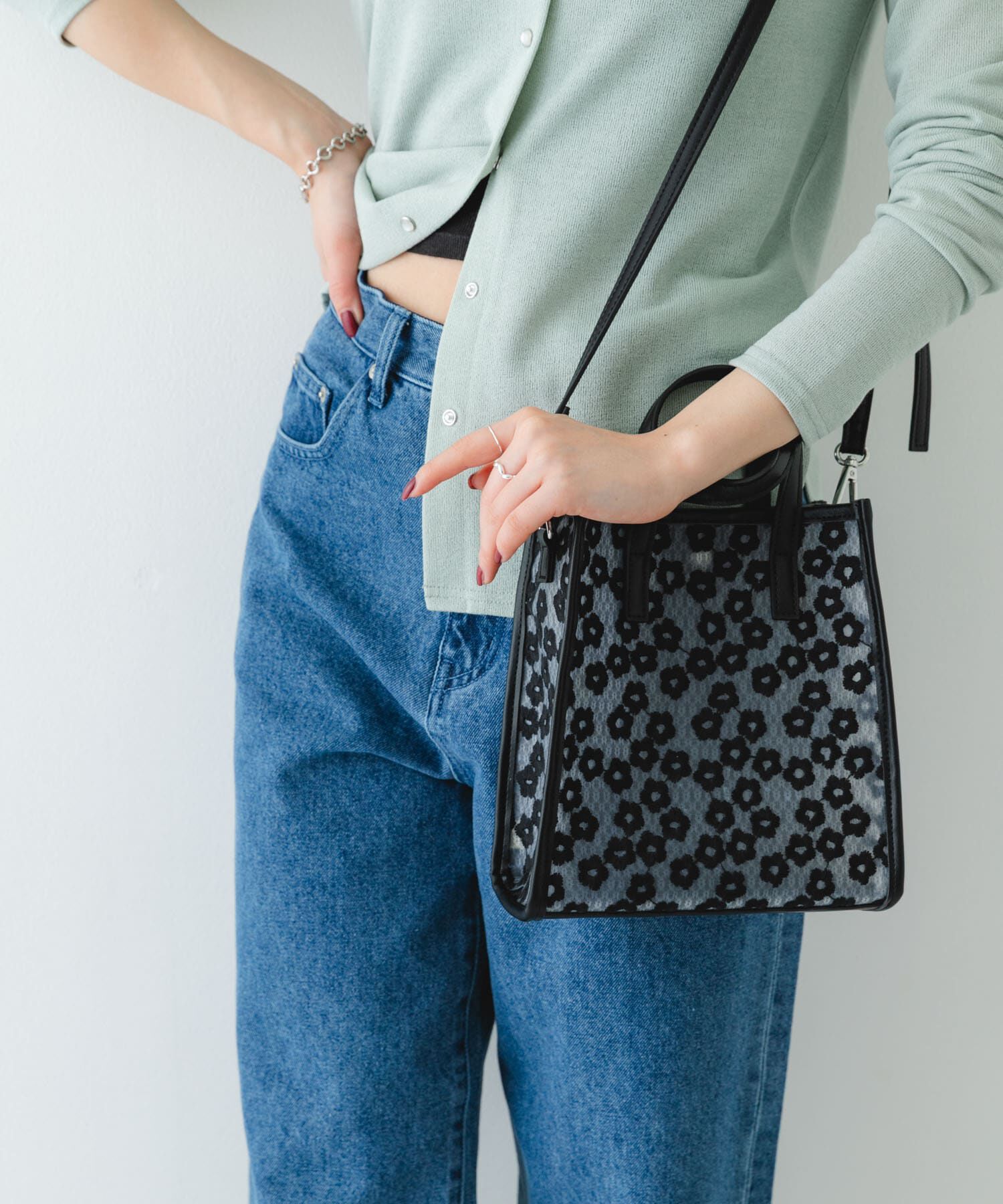 RODE SKO「フラワーシアー2WAYハンドバッグ」|ハンドバッグ|