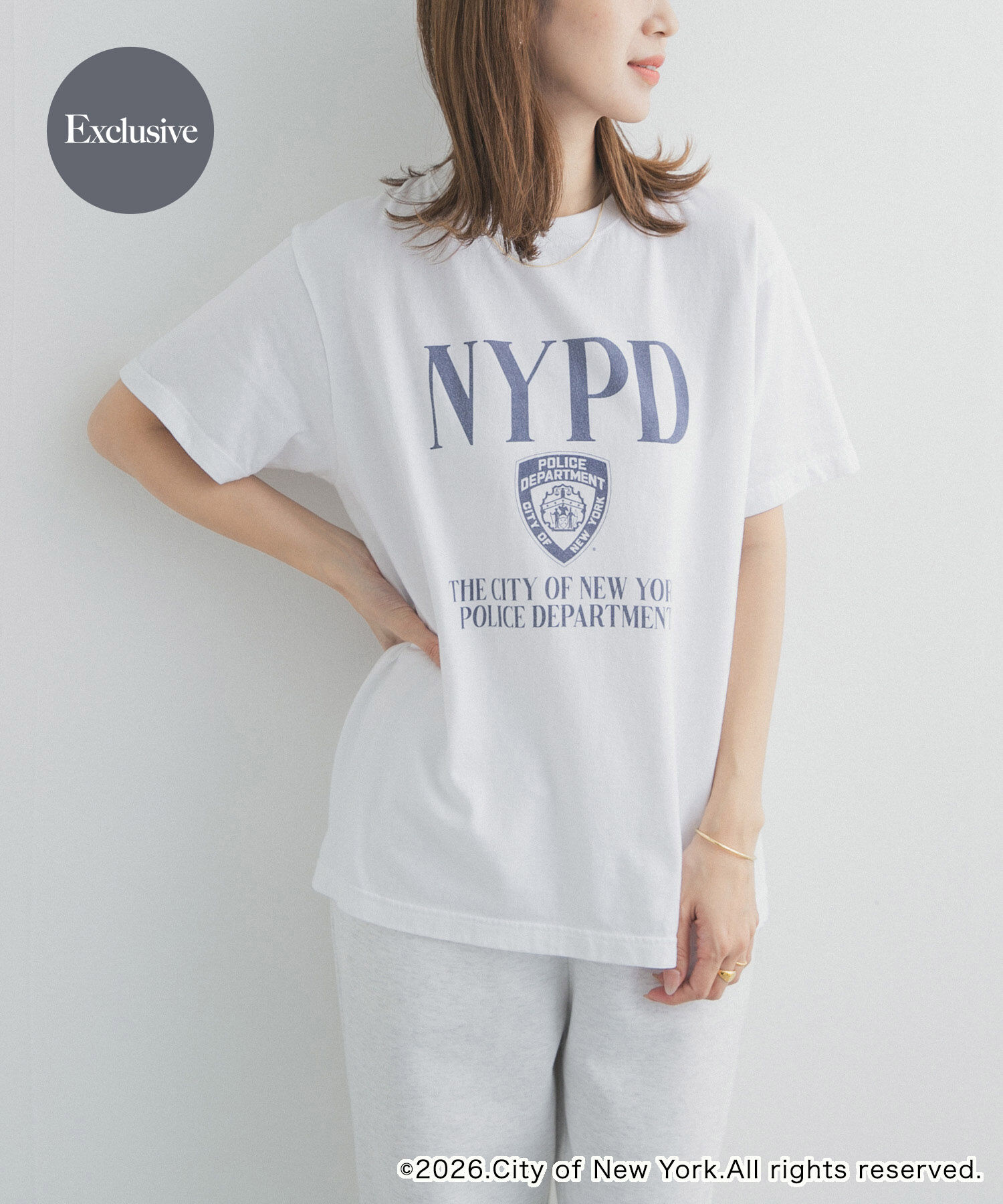 URBAN RESEARCH DOORS「『別注』GOOD ROCK SPEED&times;DOOS　NYC NYPD T-SHIRTS」|Tシャツ・カットソー|ホワイト系その他