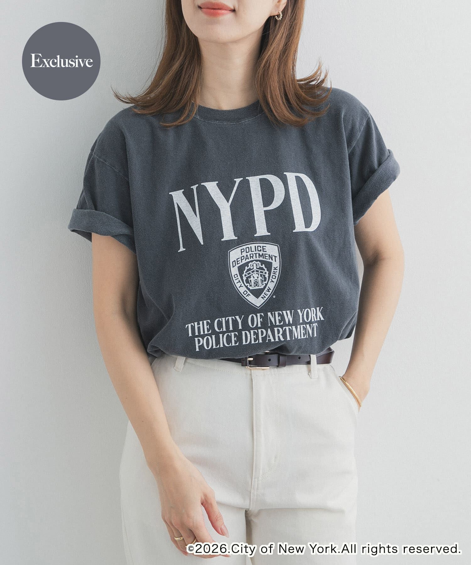 URBAN RESEARCH DOORS「『別注』GOOD ROCK SPEED&times;DOOS　NYC NYPD T-SHIRTS」|Tシャツ・カットソー|ブラック系その他