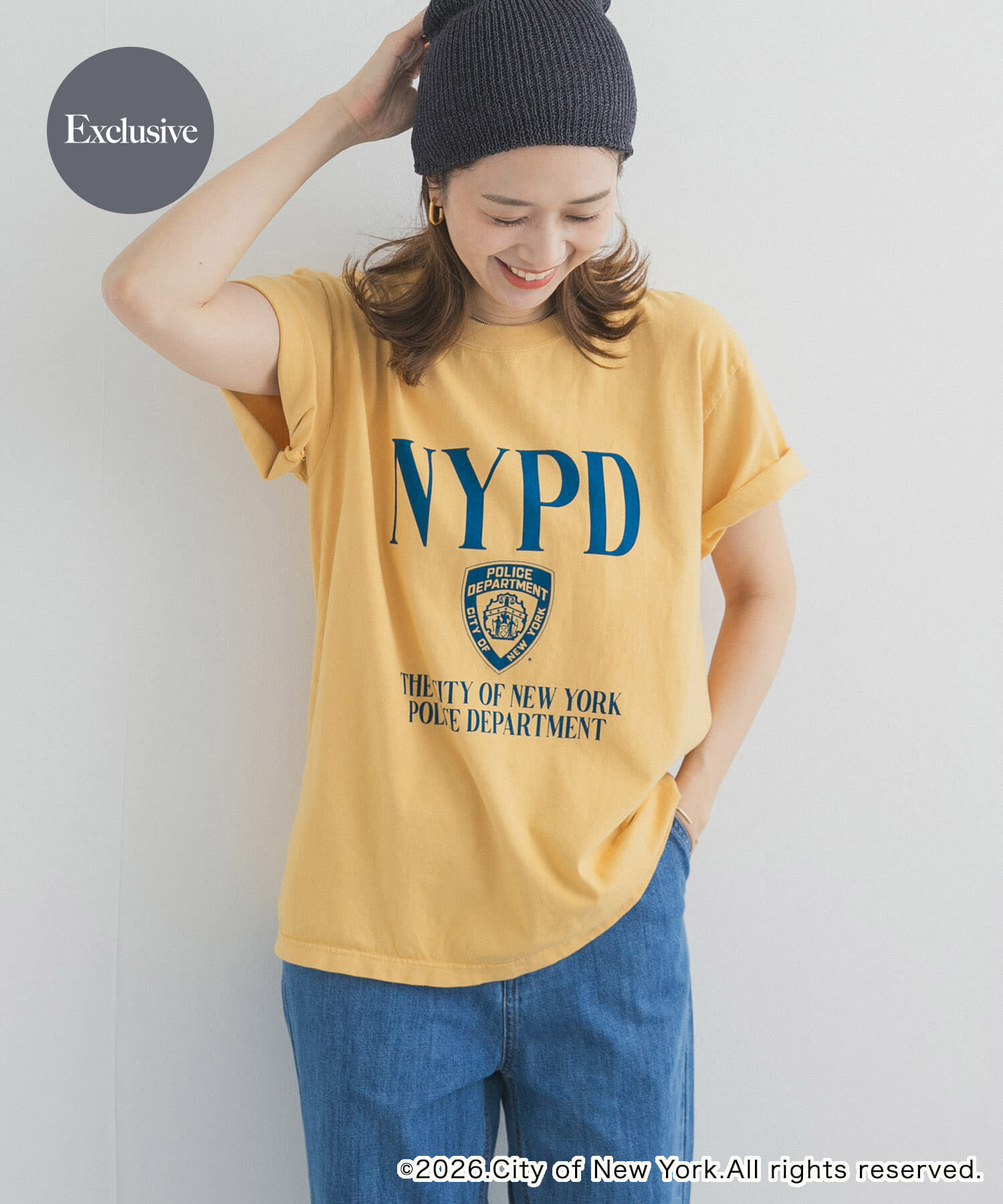 URBAN RESEARCH DOORS「『別注』GOOD ROCK SPEED&times;DOOS　NYC NYPD T-SHIRTS」|Tシャツ・カットソー|イエロー系その他