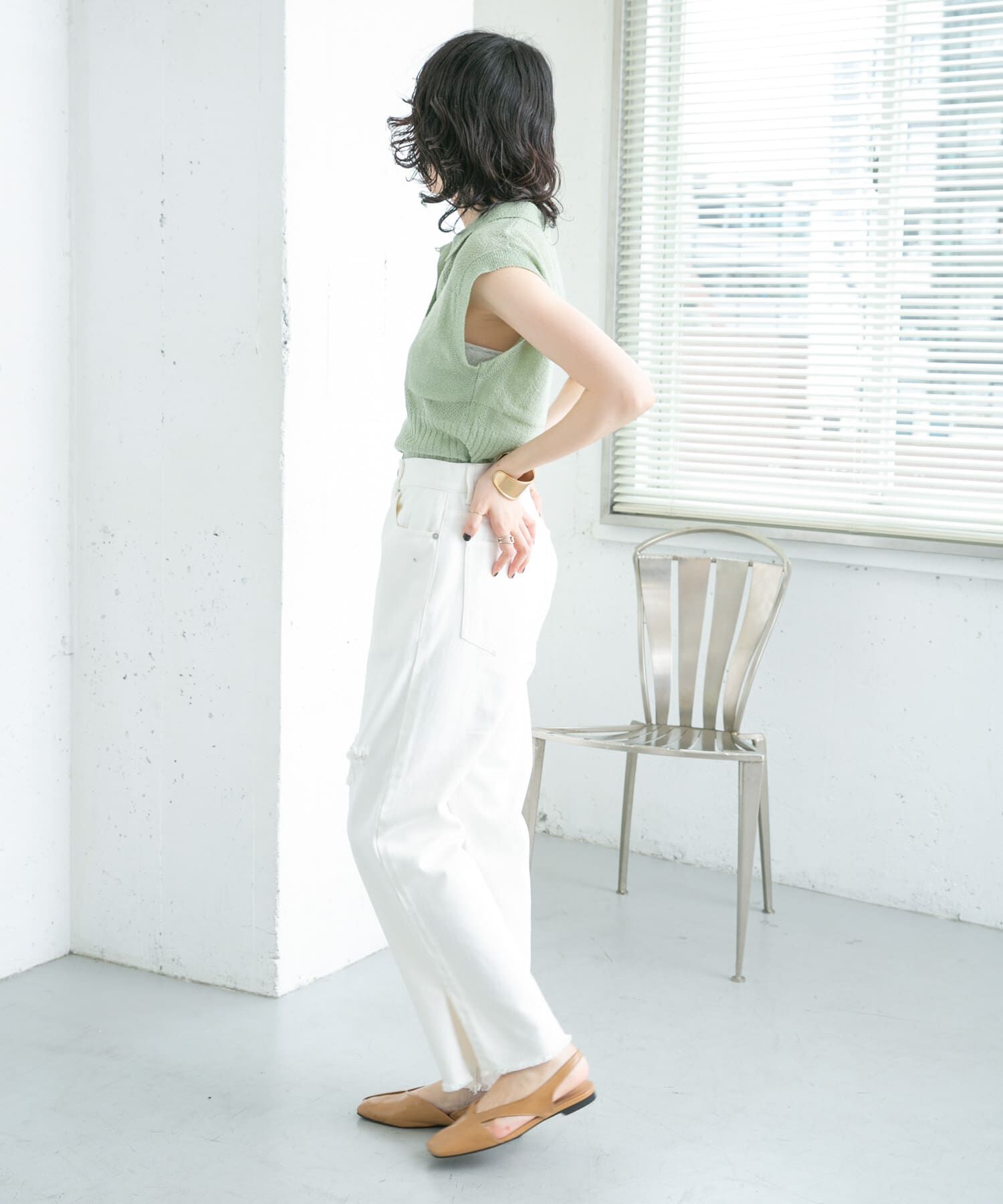  「リメイクダメージスリットデニム」|デニム|