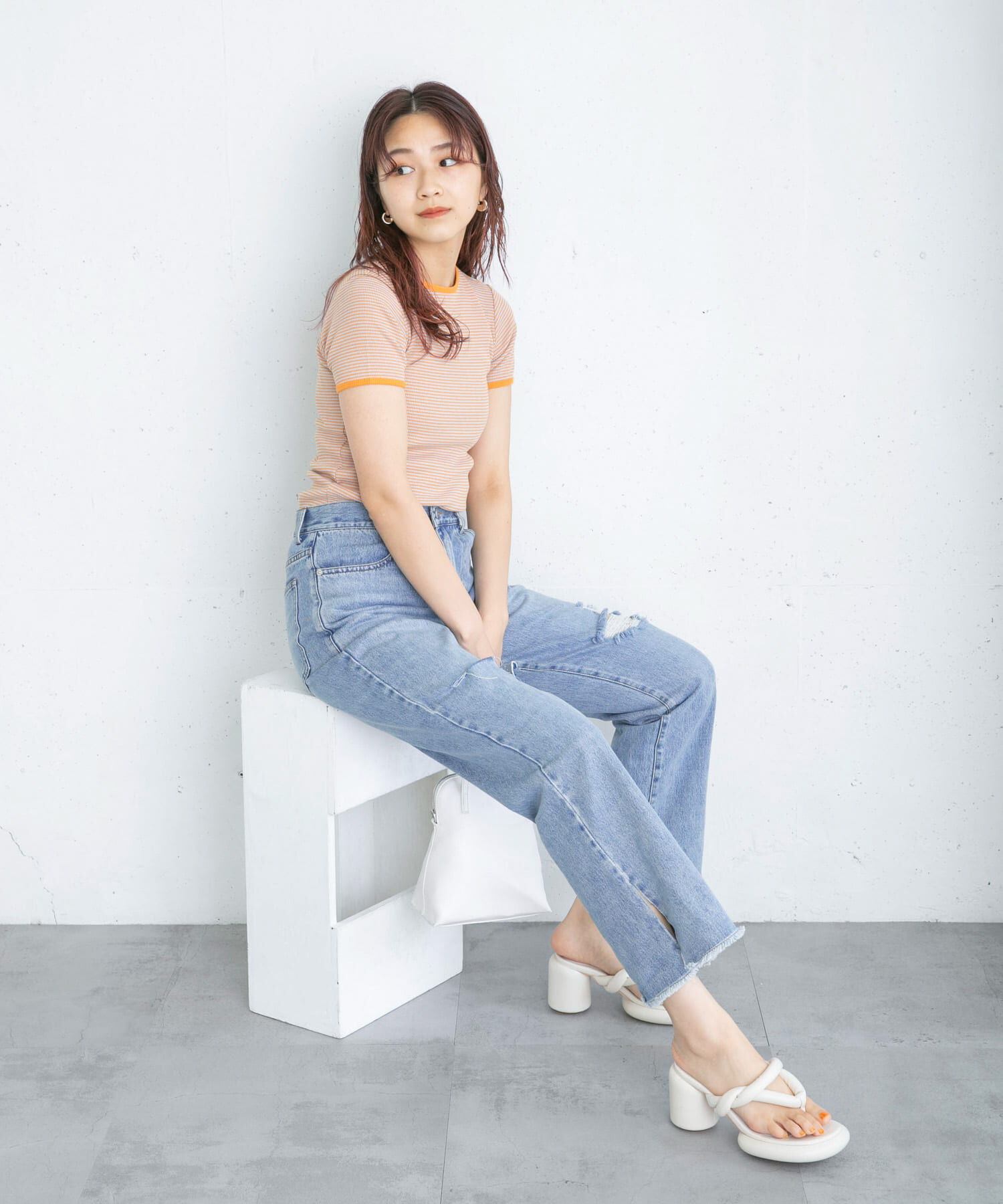  「リメイクダメージスリットデニム」|デニム|