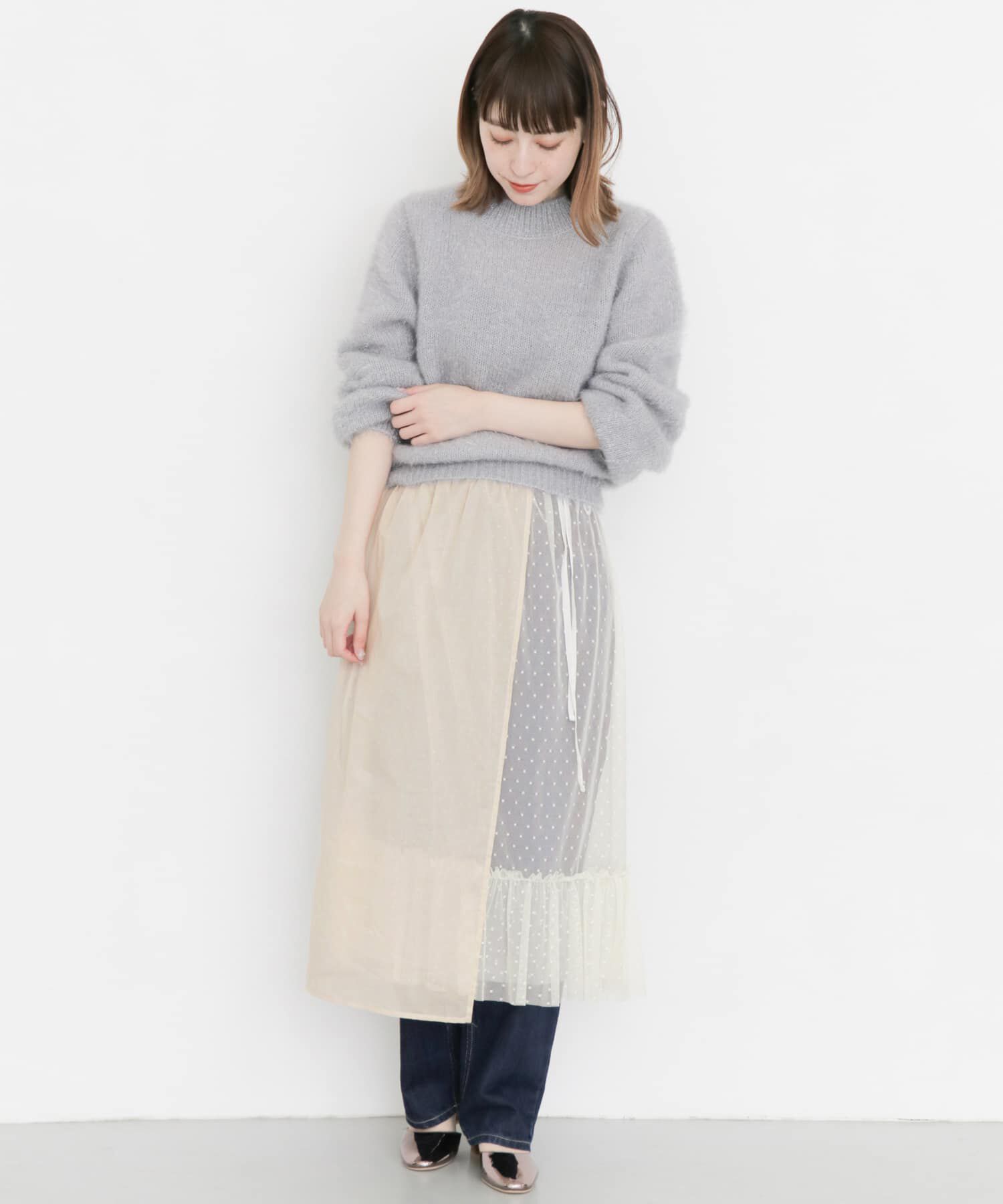  「レイヤードシアー巻きスカート&there4;」|スカート|