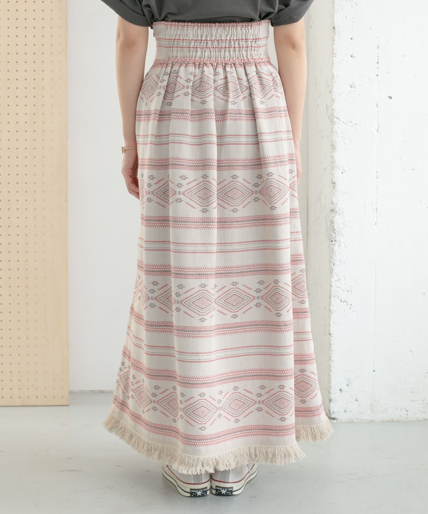  「エスニック柄ボリュームスカート」|スカート|