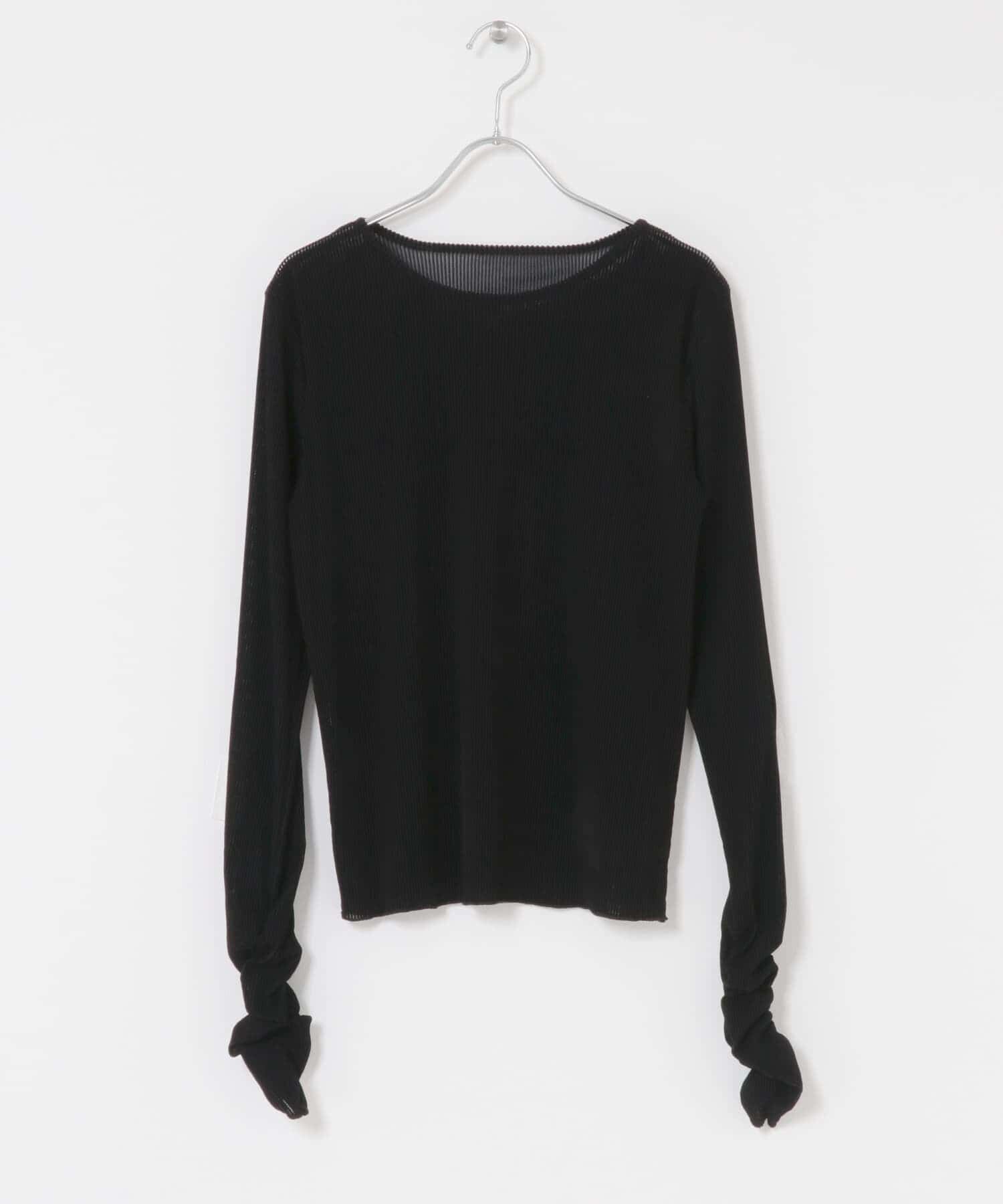  「シアーベロアシャーリングスリーブトップス」|Tシャツ・カットソー|