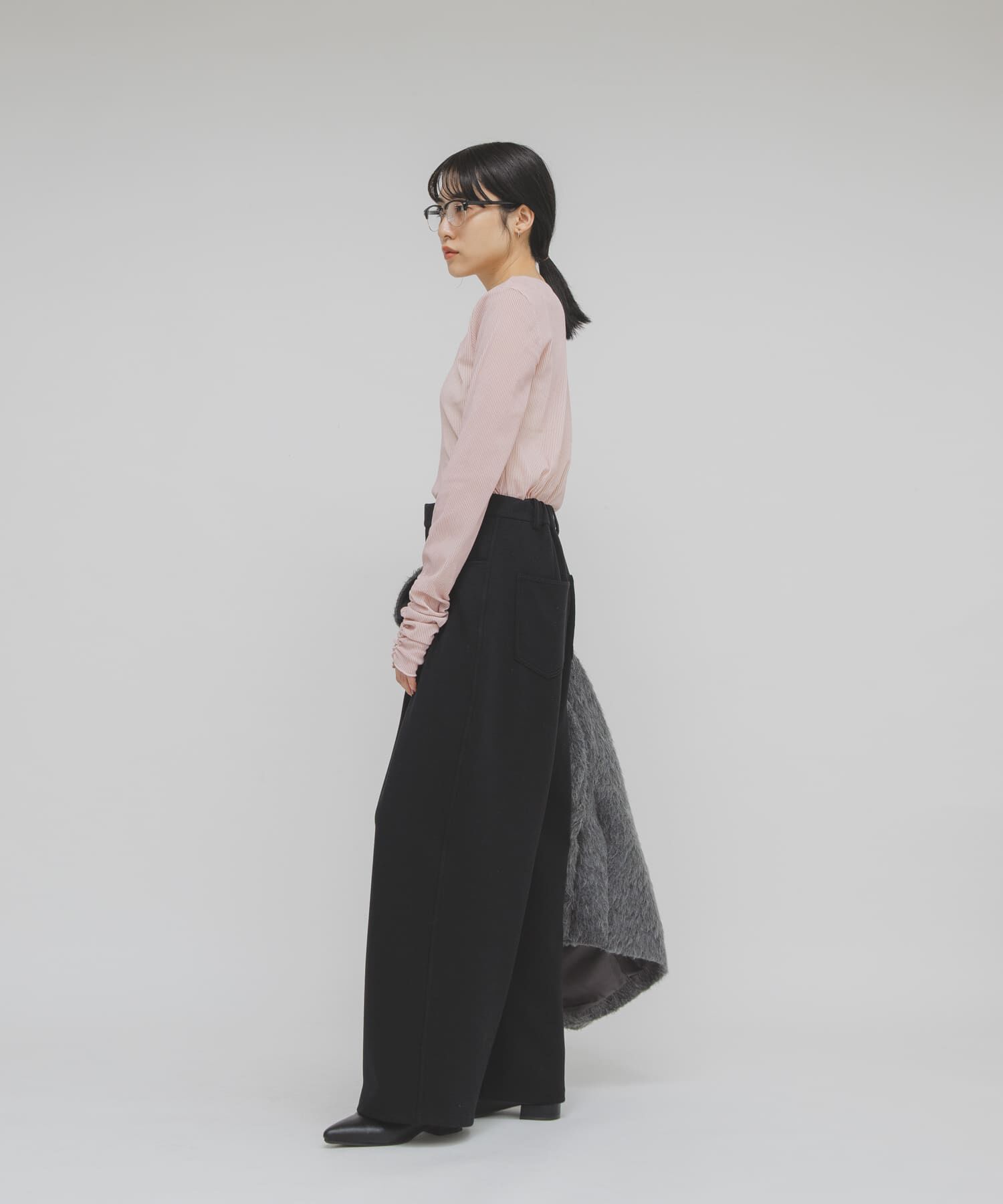  「シアーベロアシャーリングスリーブトップス」|Tシャツ・カットソー|