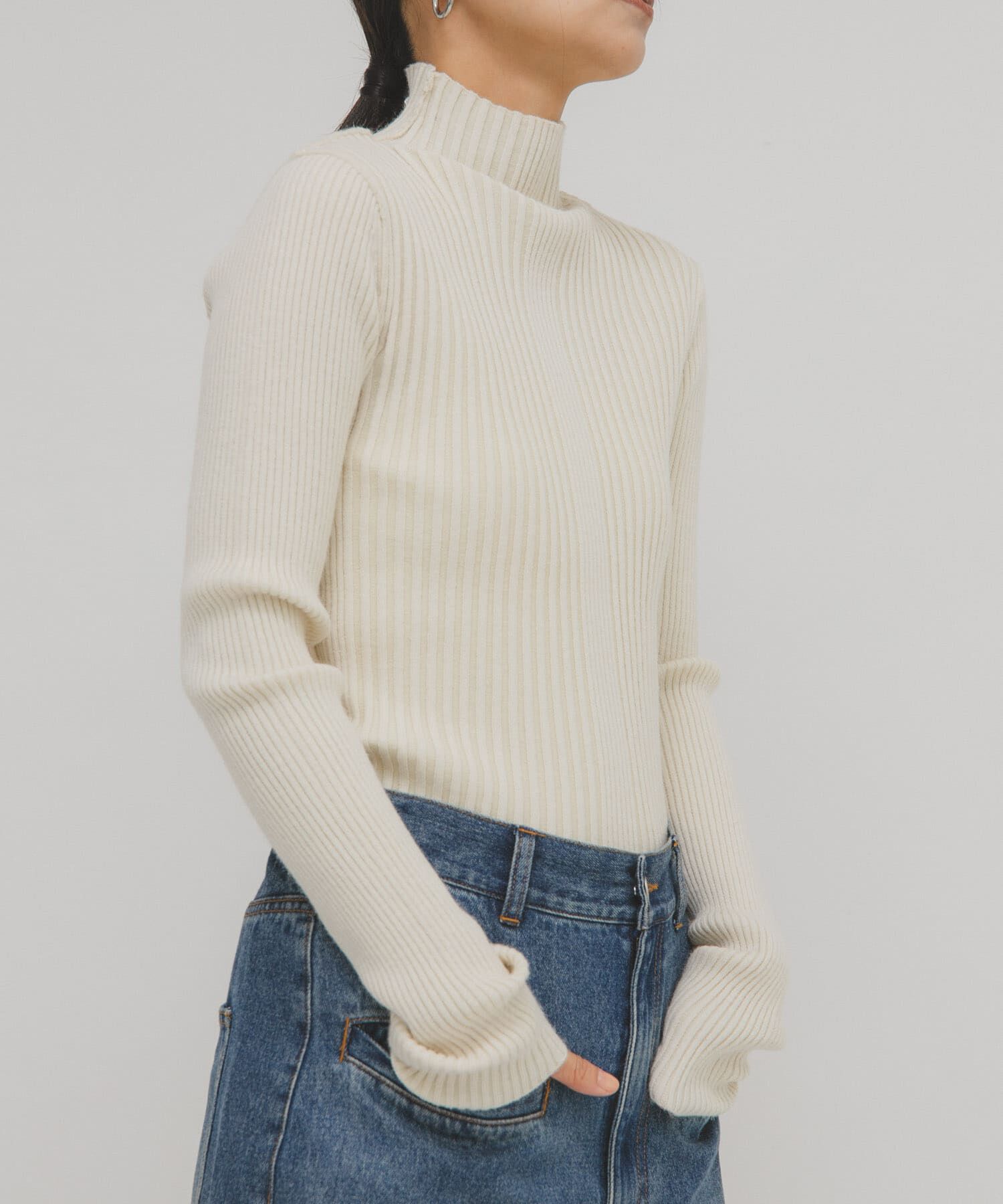  「illi　ランダムRIBハイネックニット」|ニット・セーター|