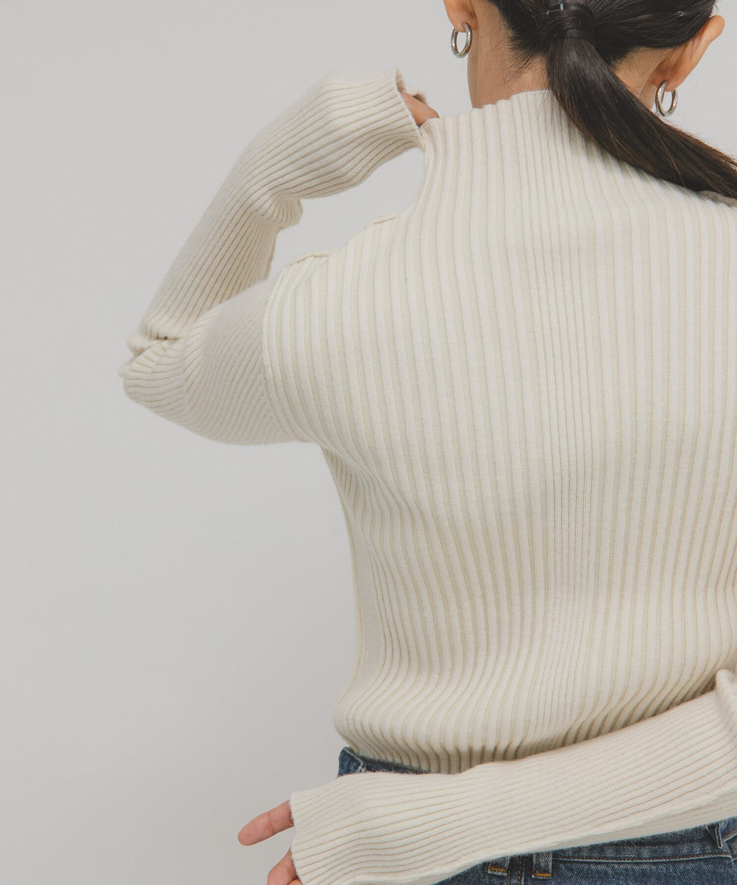  「illi　ランダムRIBハイネックニット」|ニット・セーター|