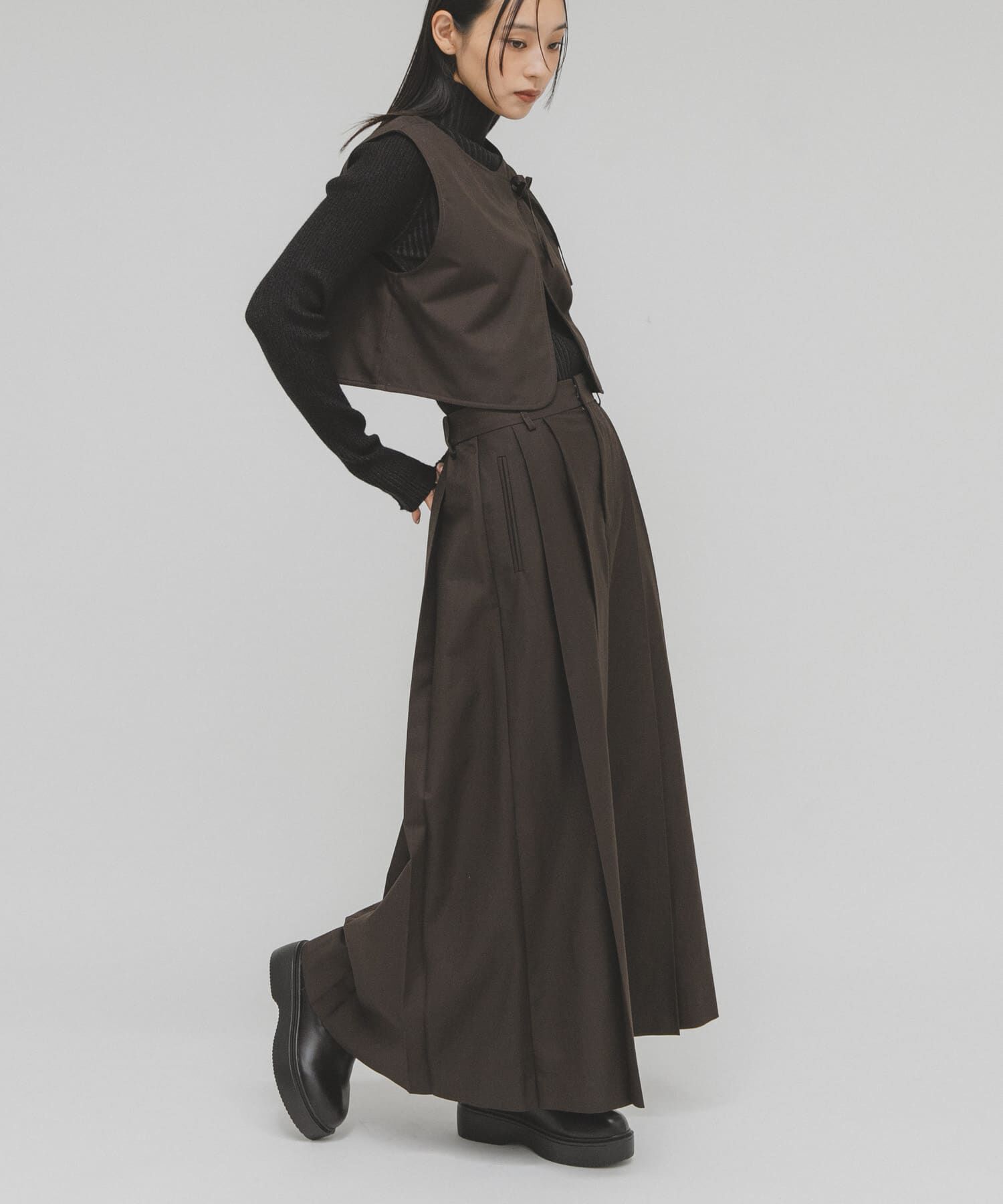  「illi　ランダムRIBハイネックニット」|ニット・セーター|