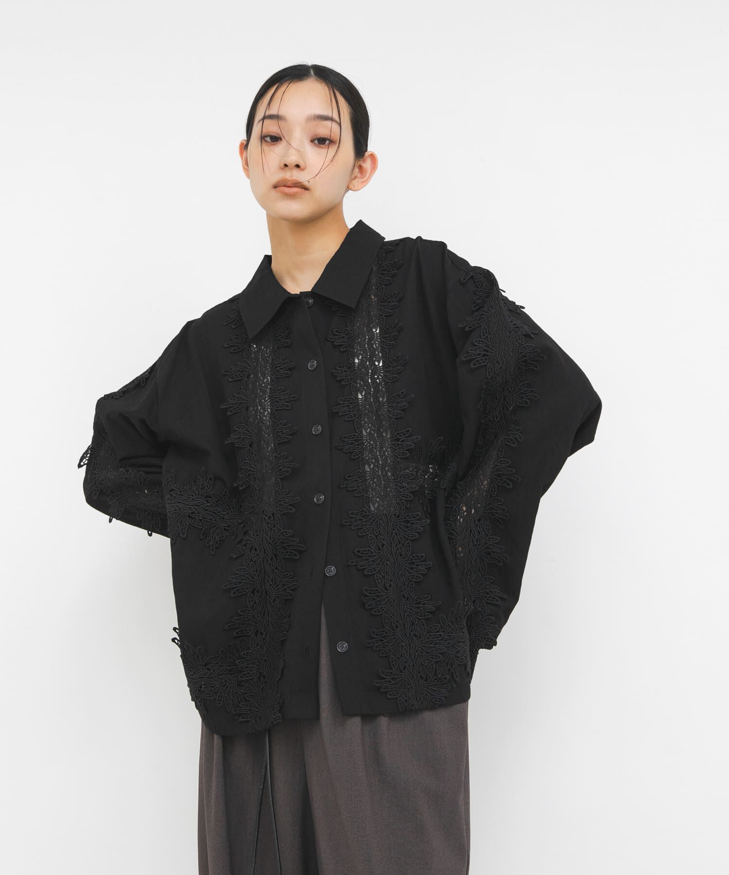  「ヴィンテージライクレースシャツ」|シャツ・ブラウス|