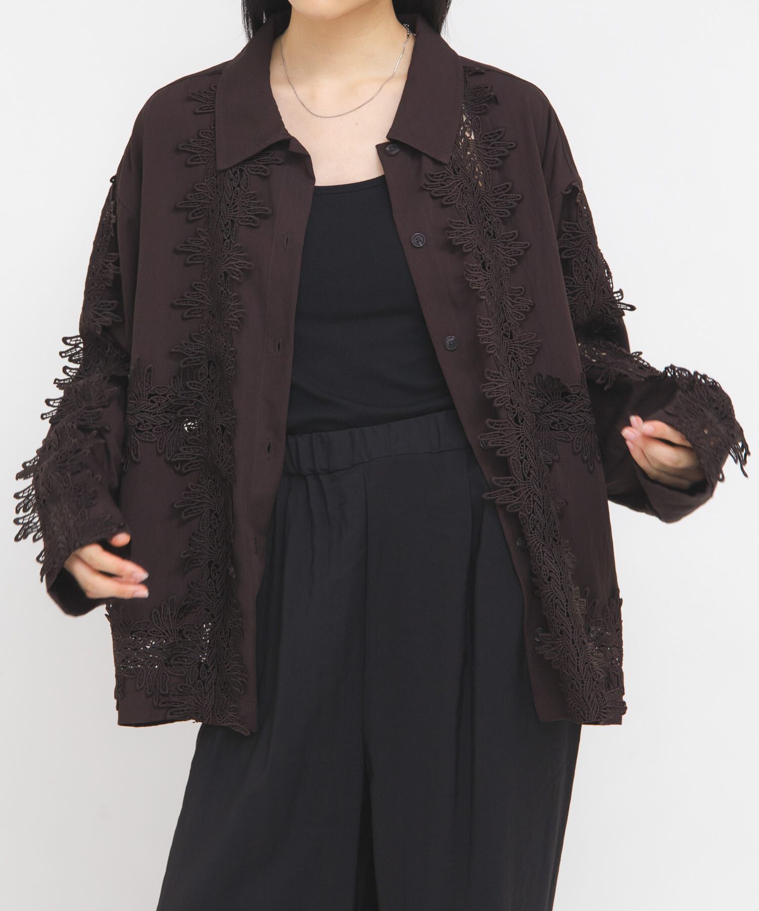  「ヴィンテージライクレースシャツ」|シャツ・ブラウス|