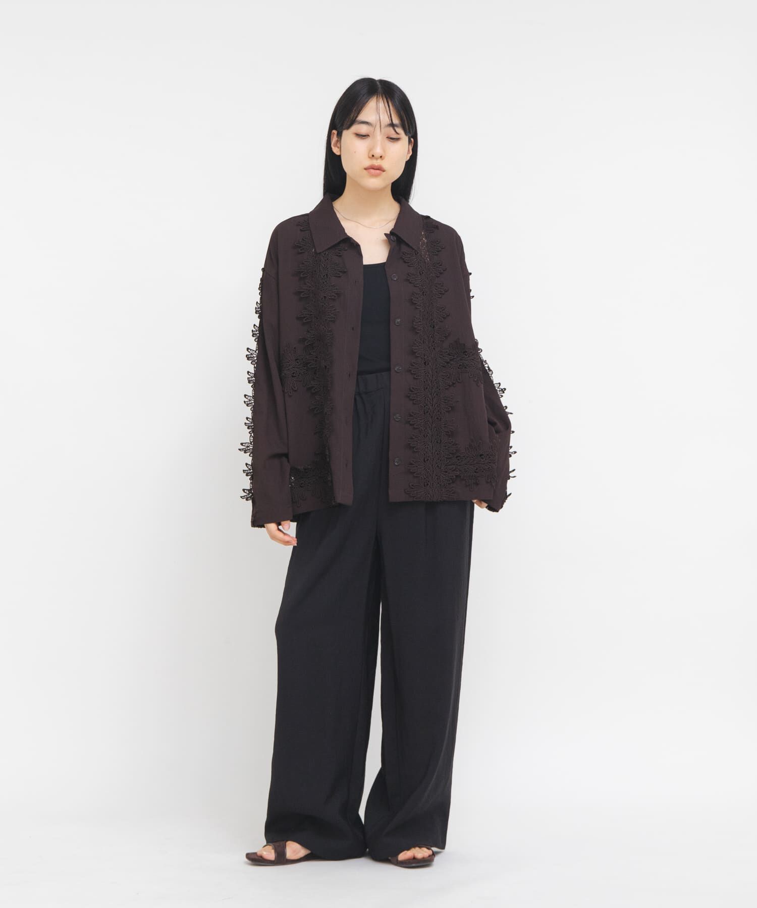  「ヴィンテージライクレースシャツ」|シャツ・ブラウス|