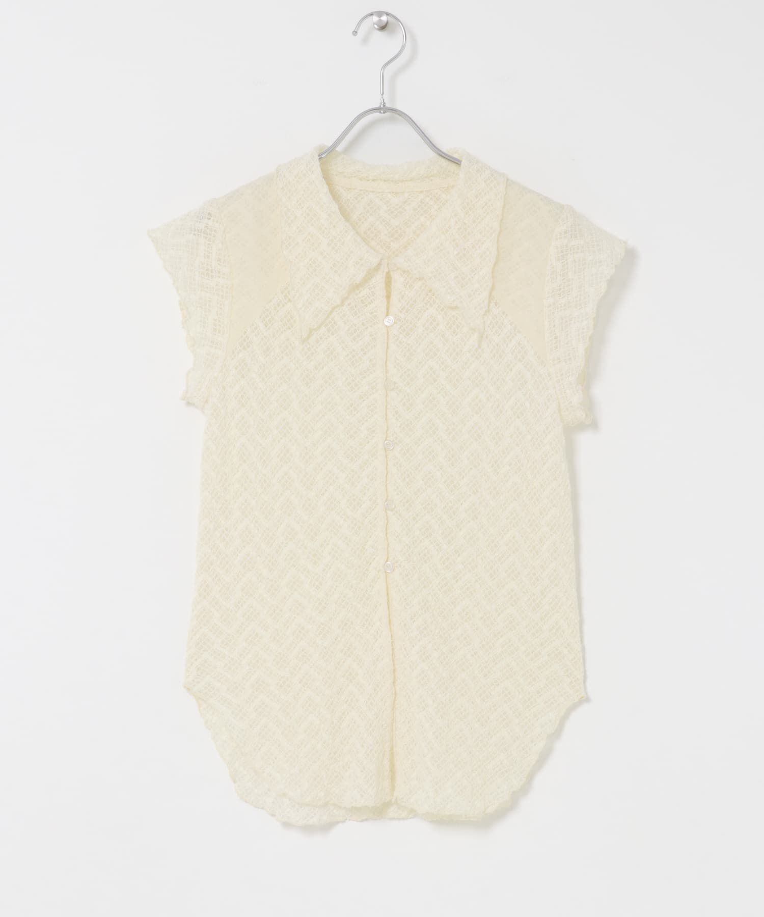  「フレンチスリーブレースシャツ」|シャツ・ブラウス|