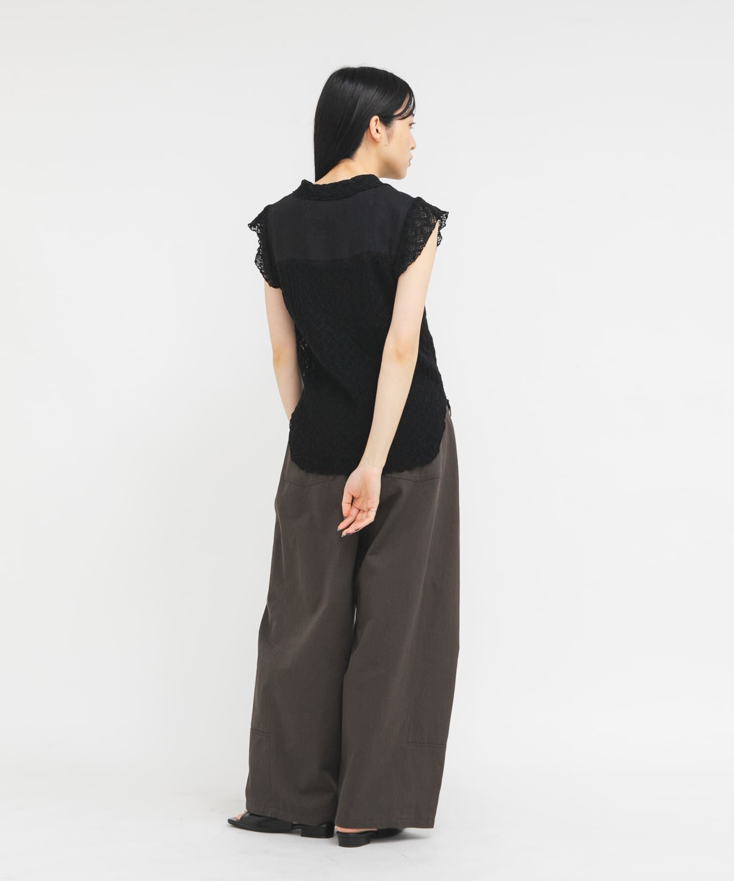  「フレンチスリーブレースシャツ」|シャツ・ブラウス|