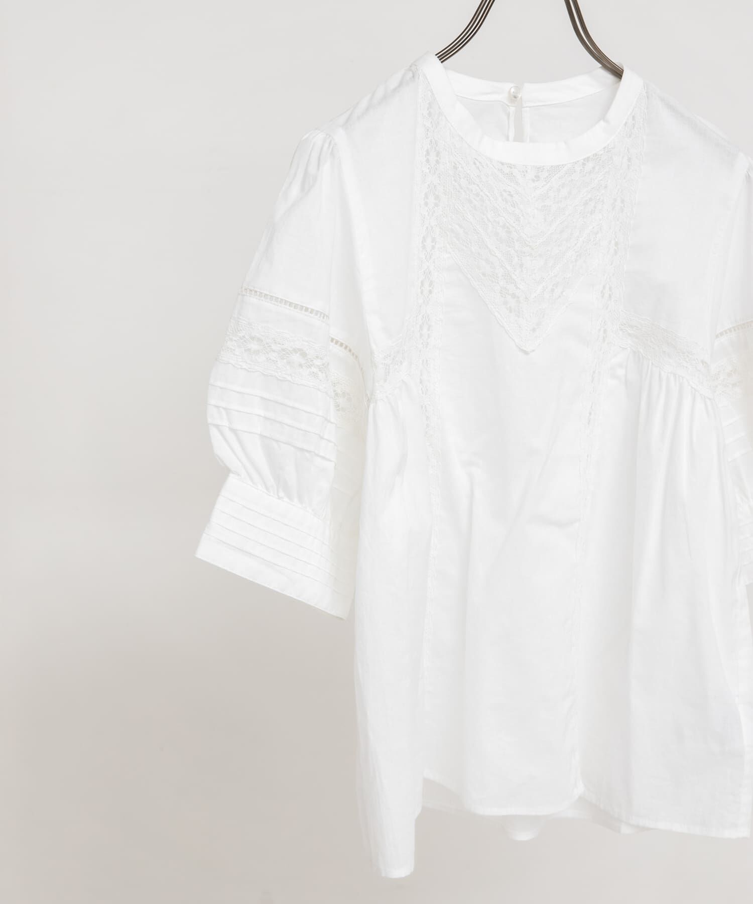  「MIXレースディティールブラウス」|シャツ・ブラウス|