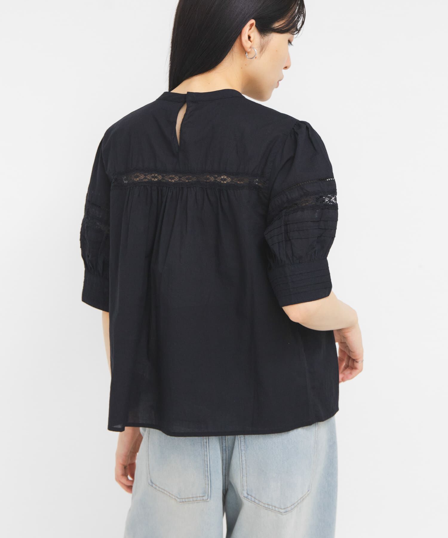  「MIXレースディティールブラウス」|シャツ・ブラウス|