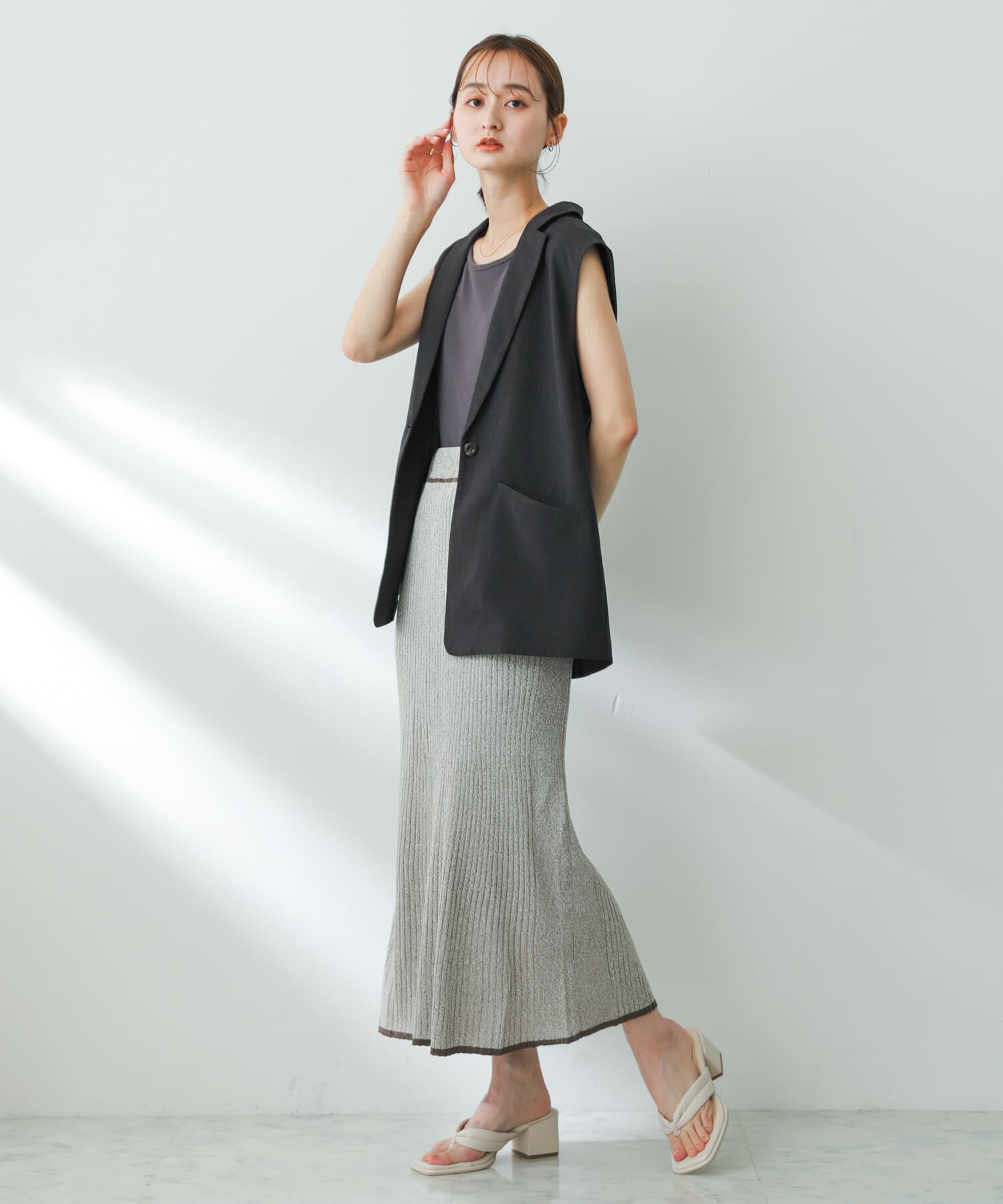 SENSE OF PLACE by URBAN RESEARCH「トリミングナローニットスカート」|スカート|