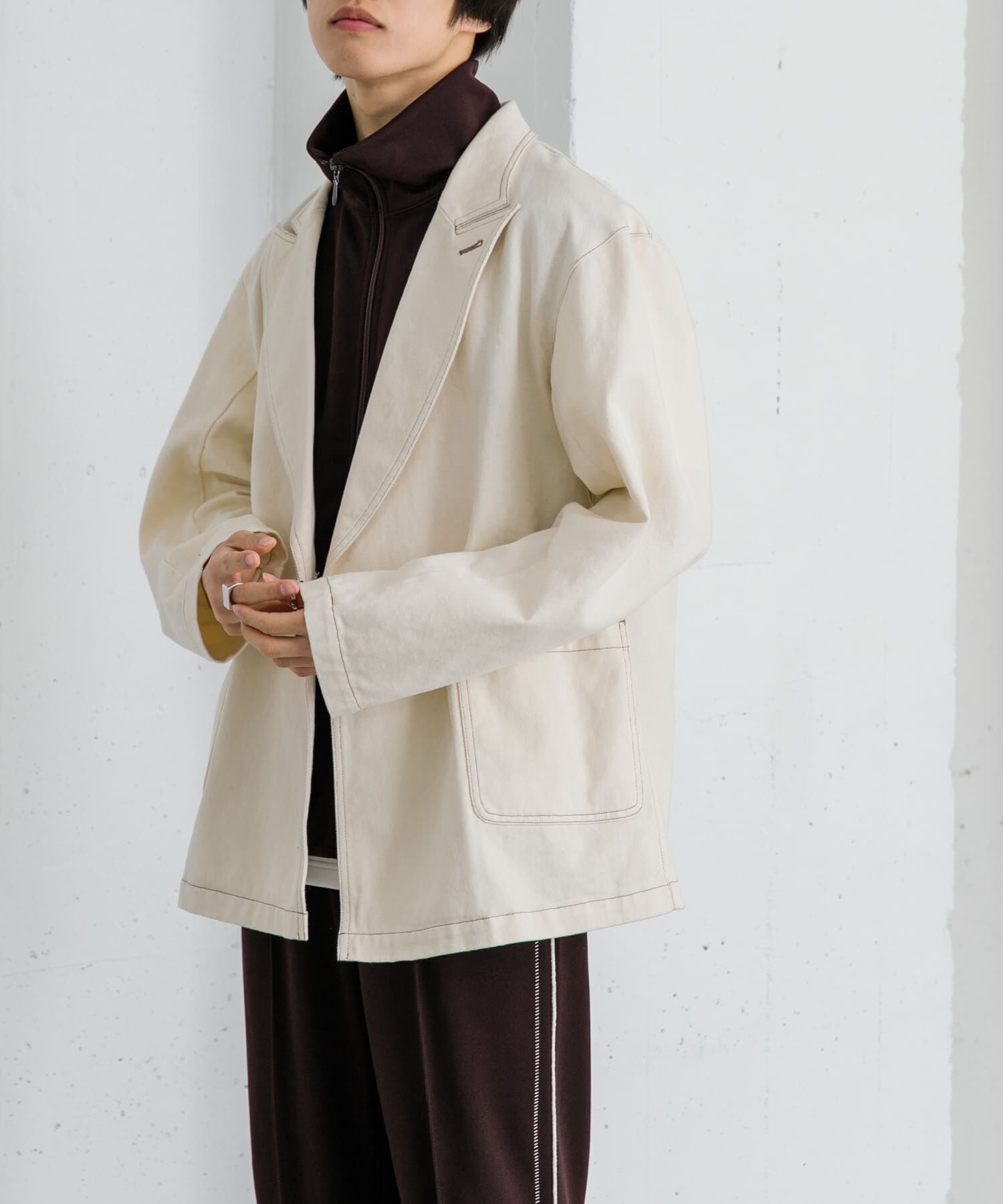 SENSE OF PLACE by URBAN RESEARCH「カツラギステッチアウトルーズジャケット」|その他|アイボリー