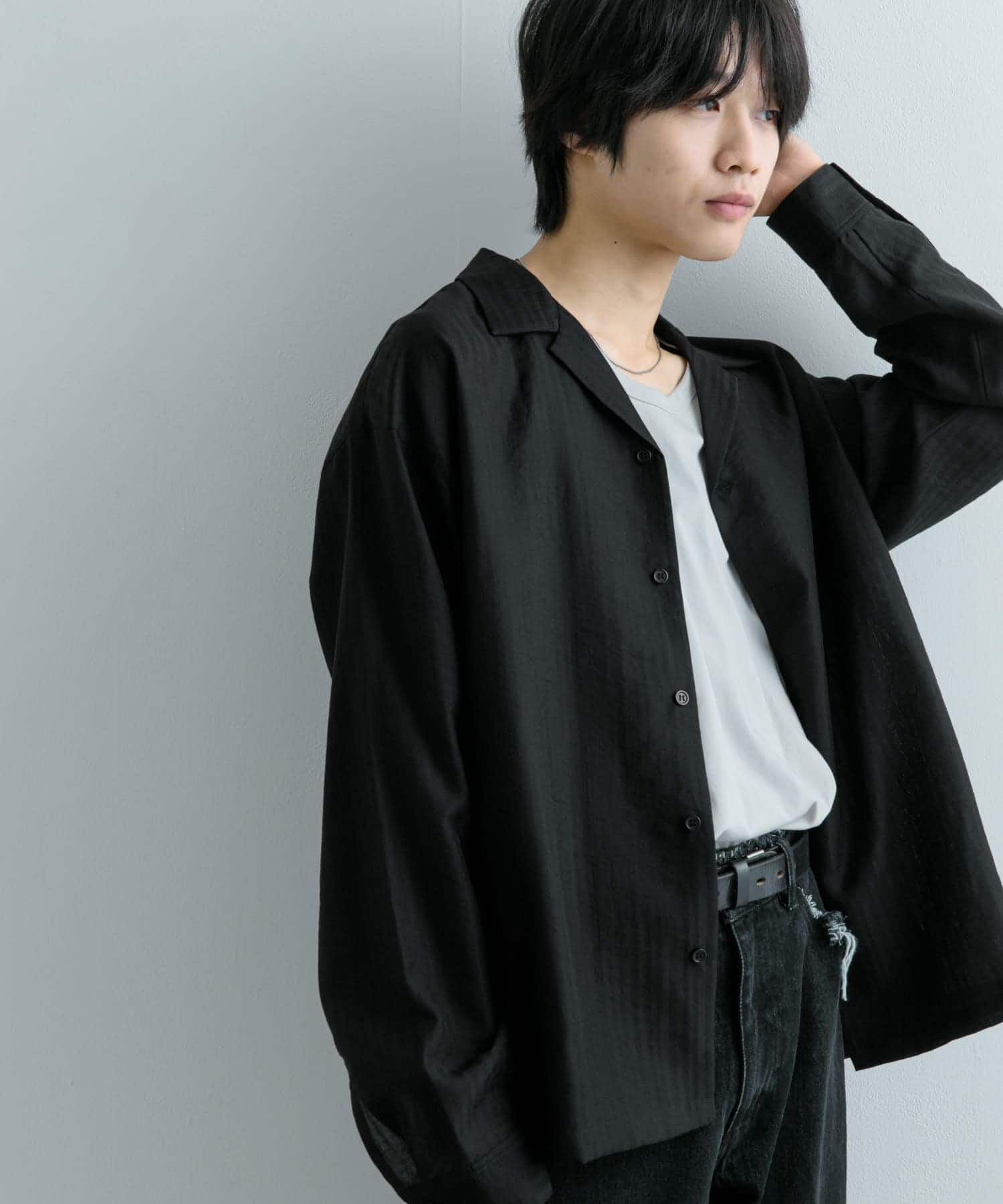 SENSE OF PLACE by URBAN RESEARCH「シアーストライプオープンカラーシャツ」|シャツ・ブラウス|