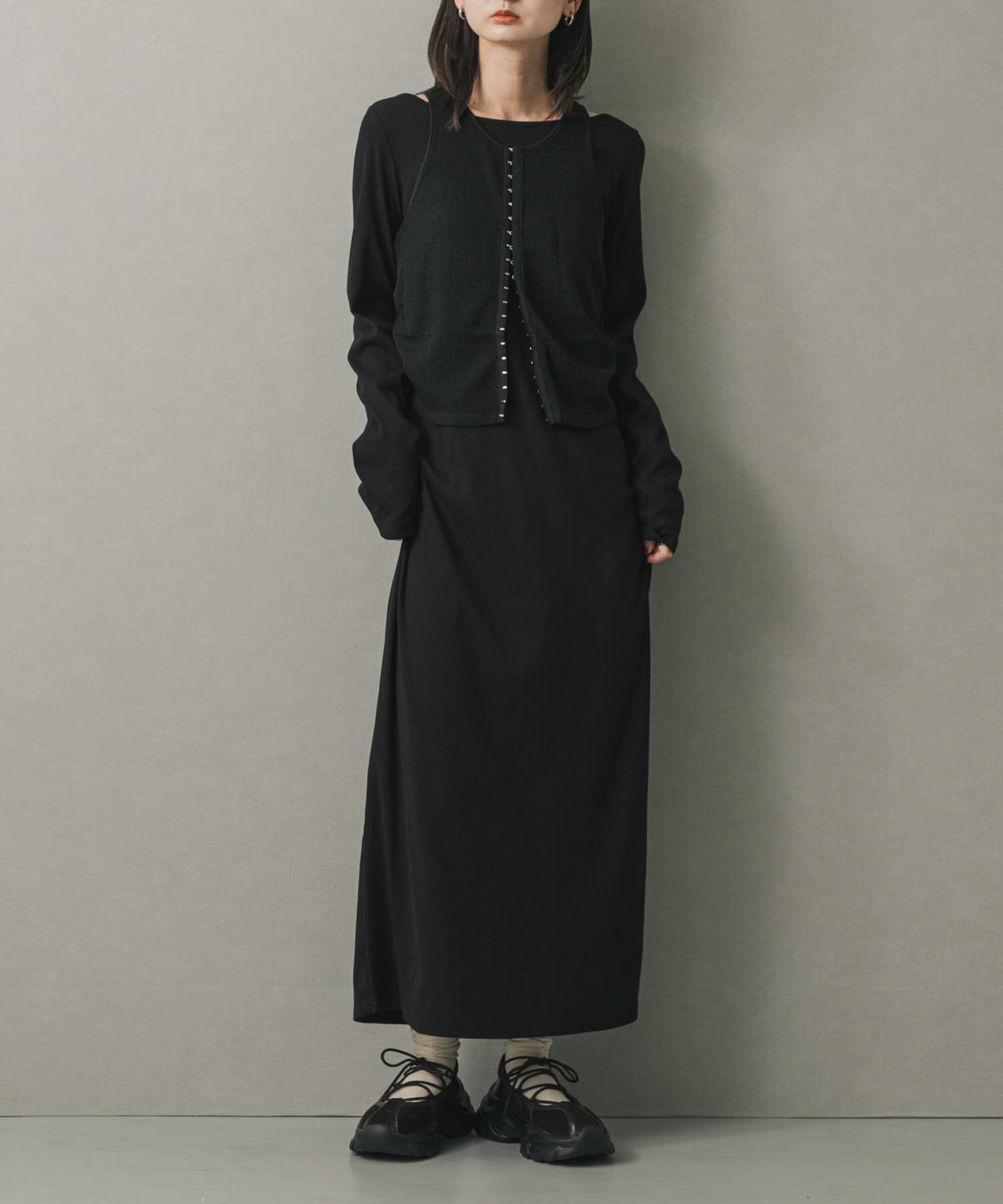 SENSE OF PLACE by URBAN RESEARCH「アメスリレイヤードワンピース」|ワンピース|ブラック