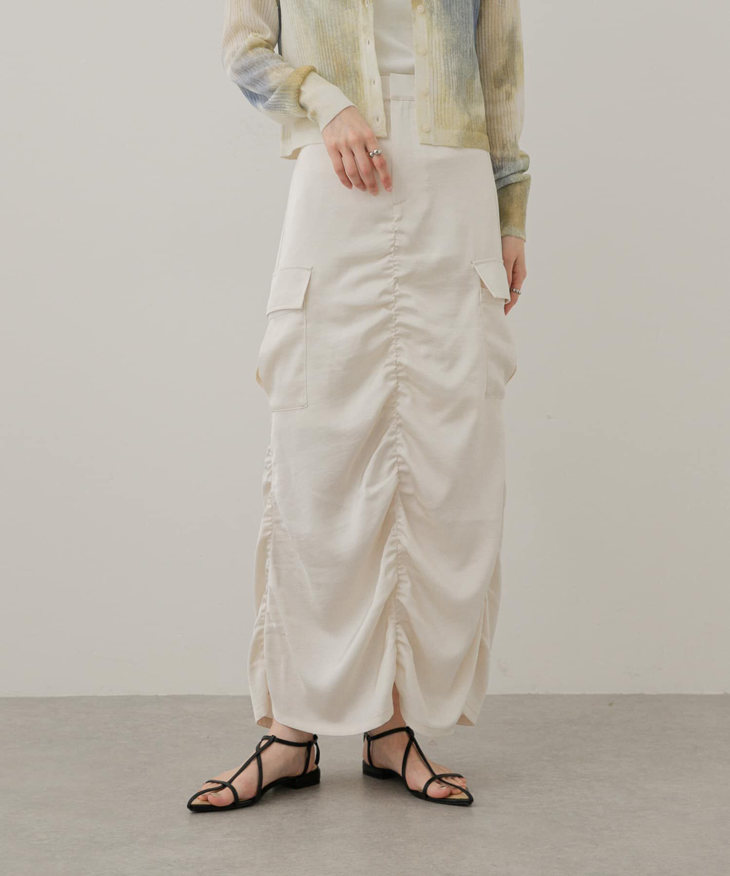 SENSE OF PLACE by URBAN RESEARCH「サテンサイドポケットスカート」|スカート|アイボリー