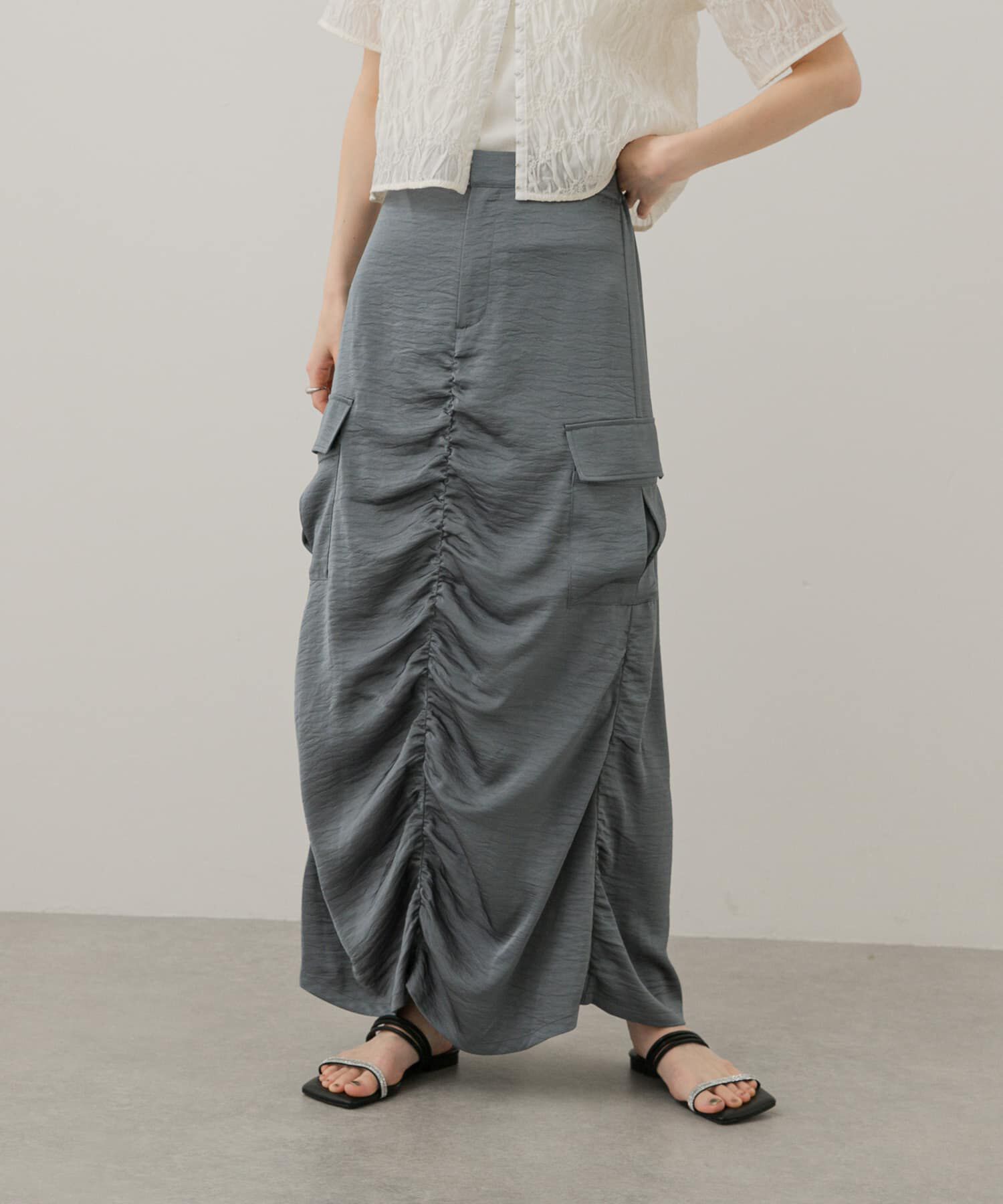 SENSE OF PLACE by URBAN RESEARCH「サテンサイドポケットスカート」|スカート|