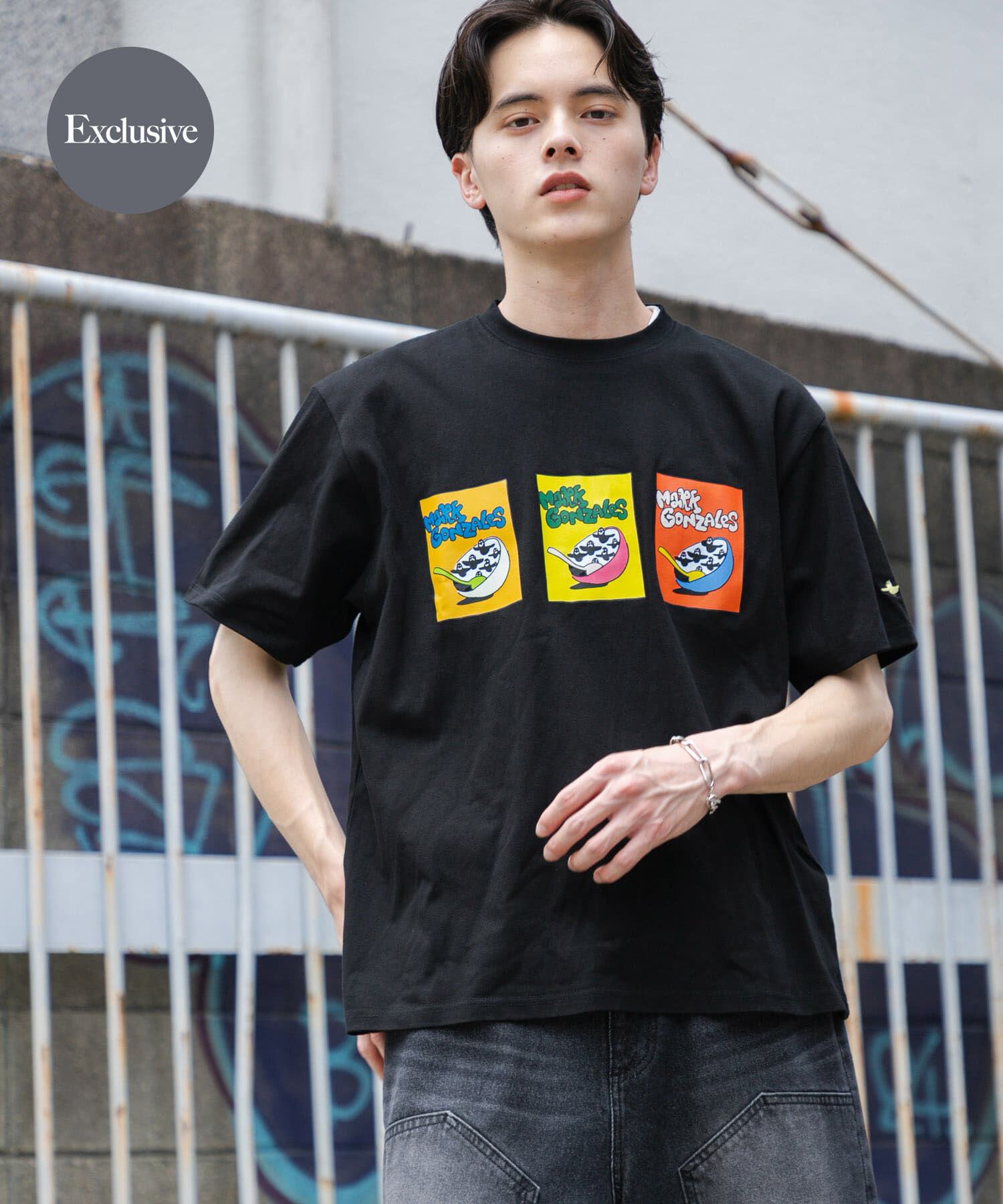 SENSE OF PLACE by URBAN RESEARCH「『別注』Mark Gonzales&times;SENSE OF PLACE　S/S T-SHIRTS B」|Tシャツ・カットソー|ブラック