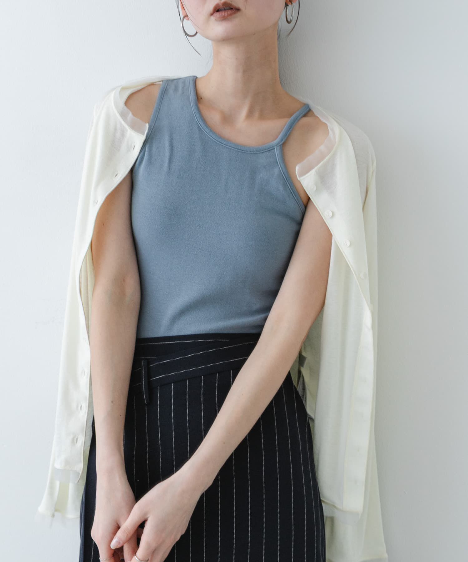 SENSE OF PLACE by URBAN RESEARCH「アシメネックカップツキキャミソール」|キャミソール|ライトブルー