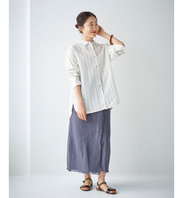 le.coeur blanc「ラップライクフリンジスカート」|スカート|