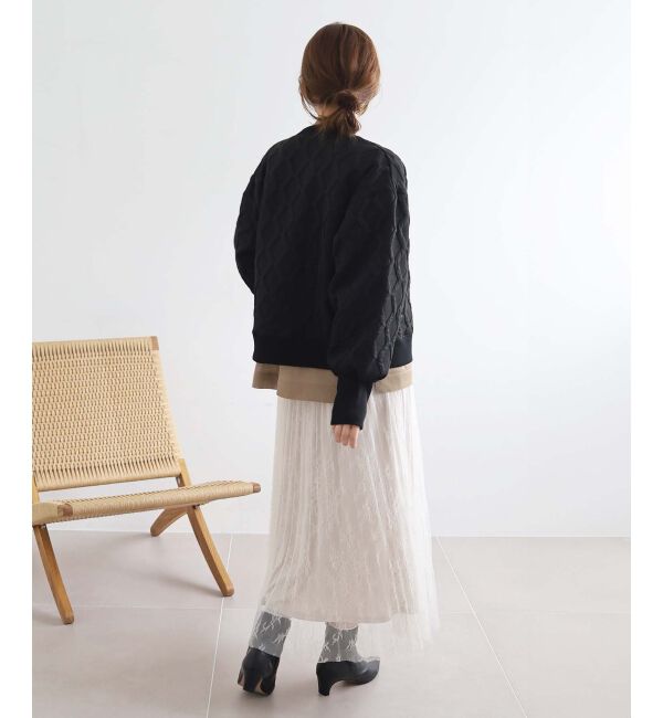 le.coeur blanc「《手洗い可能》レースプリーツロングスカート」|スカート|