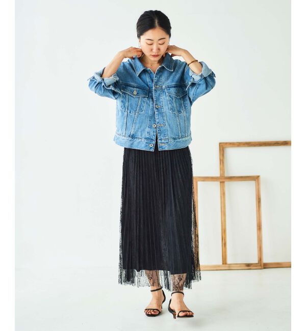 le.coeur blanc「《手洗い可能》レースプリーツロングスカート」|スカート|