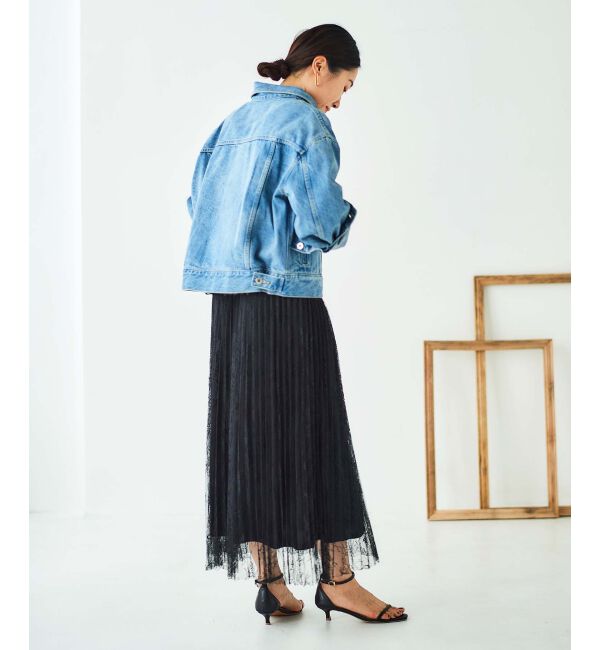 le.coeur blanc「《手洗い可能》レースプリーツロングスカート」|スカート|