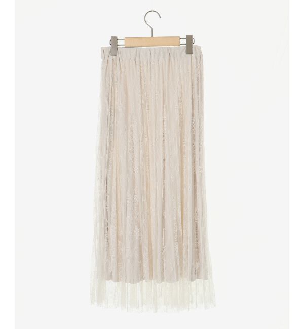 le.coeur blanc「《手洗い可能》レースプリーツロングスカート」|スカート|