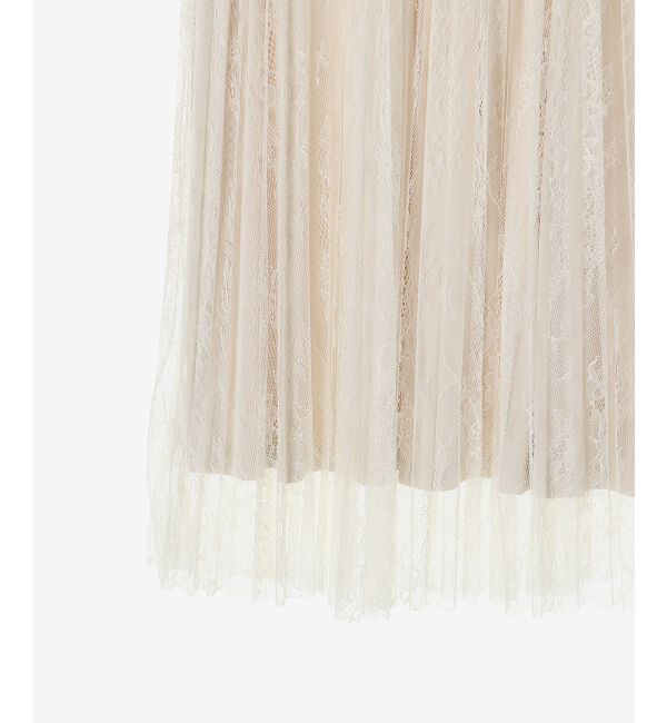 le.coeur blanc「《手洗い可能》レースプリーツロングスカート」|スカート|
