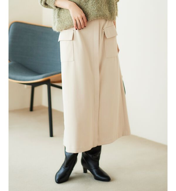 le.coeur blanc「《手洗い可能》カーゴポケットラップライクスカート」|スカート|