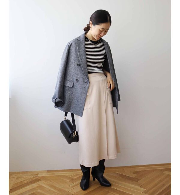 le.coeur blanc「《手洗い可能》カーゴポケットラップライクスカート」|スカート|