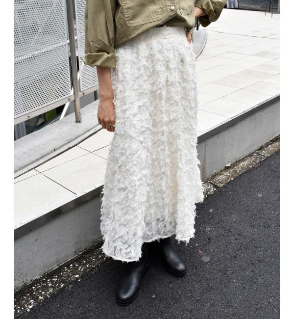 le.coeur blanc「《手洗い可能》カットジャガードギャザースカート」|スカート|