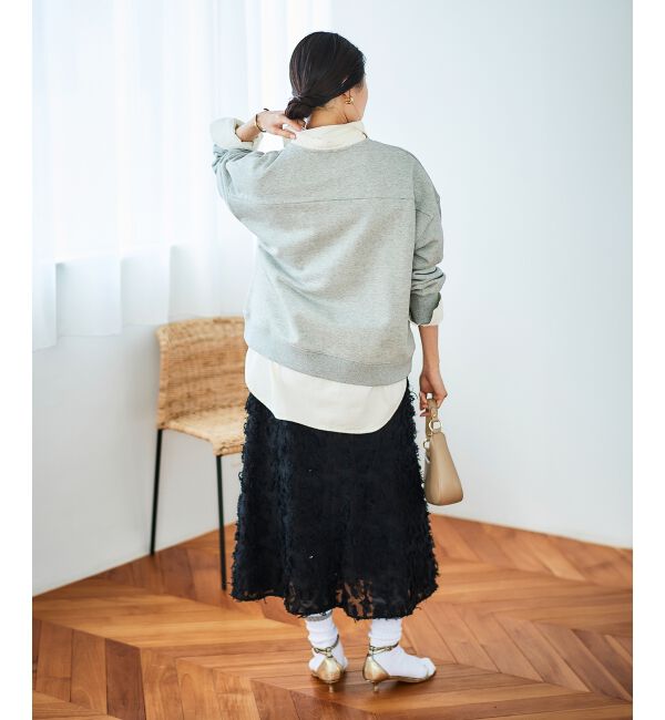 le.coeur blanc「《手洗い可能》カットジャガードギャザースカート」|スカート|