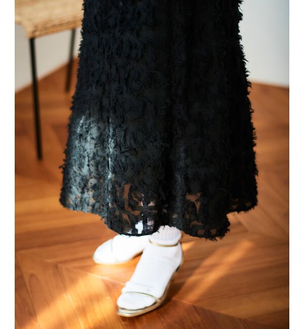 le.coeur blanc「《手洗い可能》カットジャガードギャザースカート」|スカート|