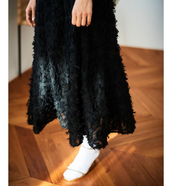 le.coeur blanc「《手洗い可能》カットジャガードギャザースカート」|スカート|