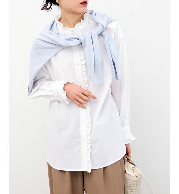  「スタンドネックフリルブラウス」|シャツ・ブラウス|
