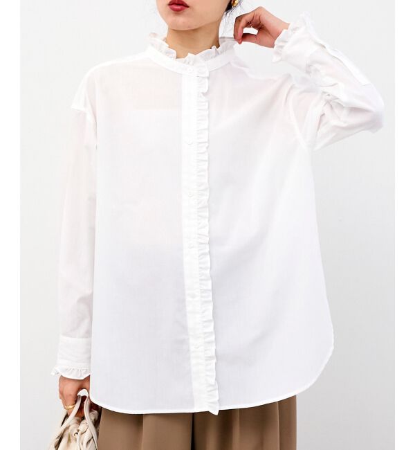  「スタンドネックフリルブラウス」|シャツ・ブラウス|
