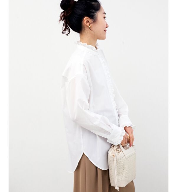  「スタンドネックフリルブラウス」|シャツ・ブラウス|
