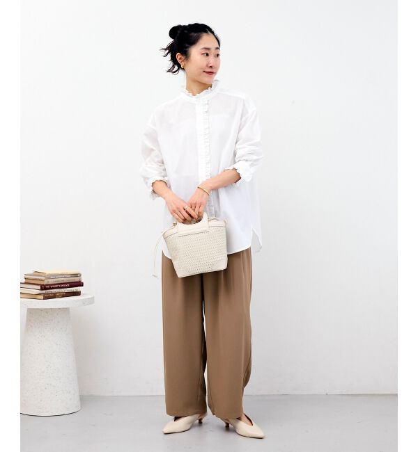  「スタンドネックフリルブラウス」|シャツ・ブラウス|