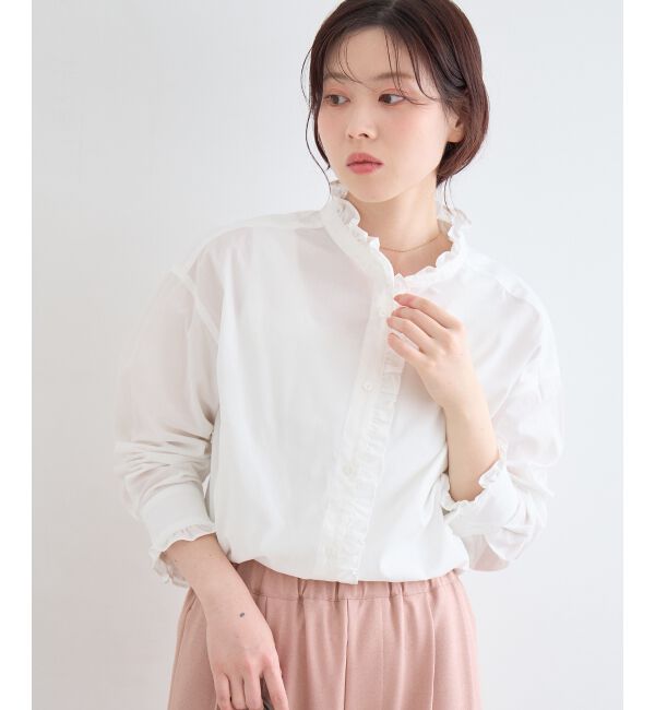  「スタンドネックフリルブラウス」|シャツ・ブラウス|