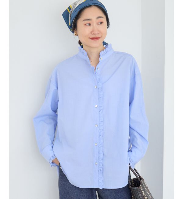  「スタンドネックフリルブラウス」|シャツ・ブラウス|