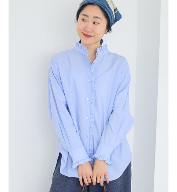  「スタンドネックフリルブラウス」|シャツ・ブラウス|