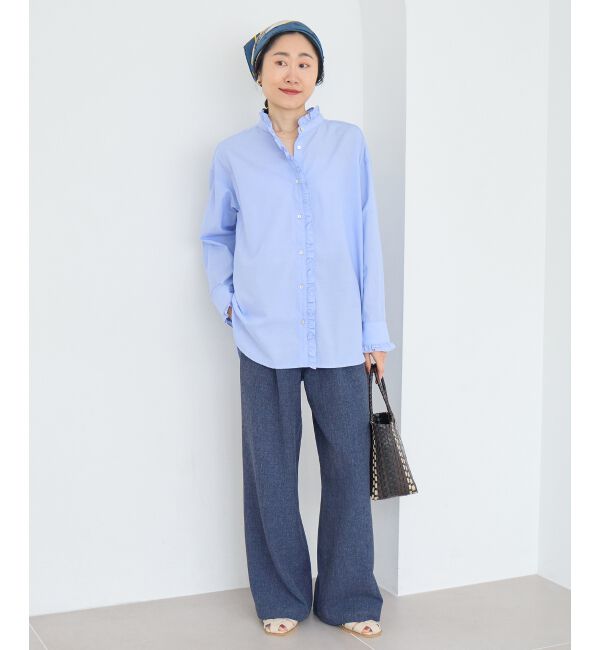  「スタンドネックフリルブラウス」|シャツ・ブラウス|