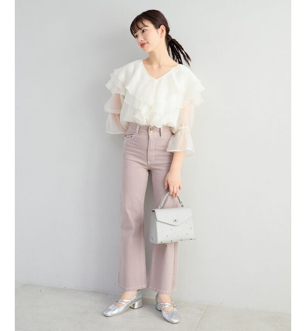 MAJESTICLEGON「美脚フレアデニムパンツ」|デニム|