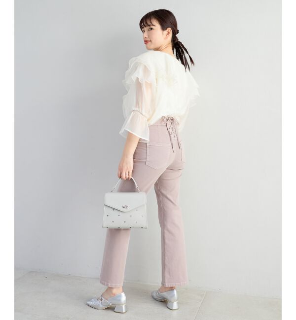 MAJESTICLEGON「美脚フレアデニムパンツ」|デニム|